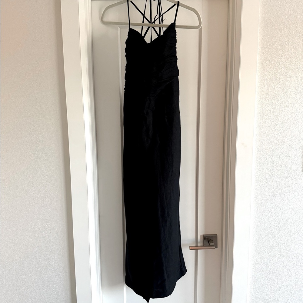 Posse Black Linen Maxi Dress